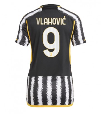 Lacne Ženy Futbalové dres Juventus Dusan Vlahovic #9 2023-24 Krátky Rukáv - Domáci